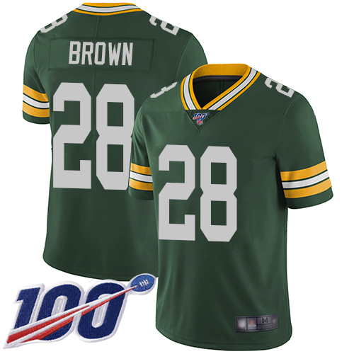 Green Bay Packers Limited Green Men #28 Brown Tony Home Jersey Nike NFL 100th Season Vapor Untouchable